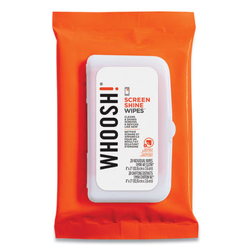 Whoosh! Screen Shine Wipes, Includes 4 X 3 Microfiber Cloth, 20-pack freeshipping - TVN Wholesale